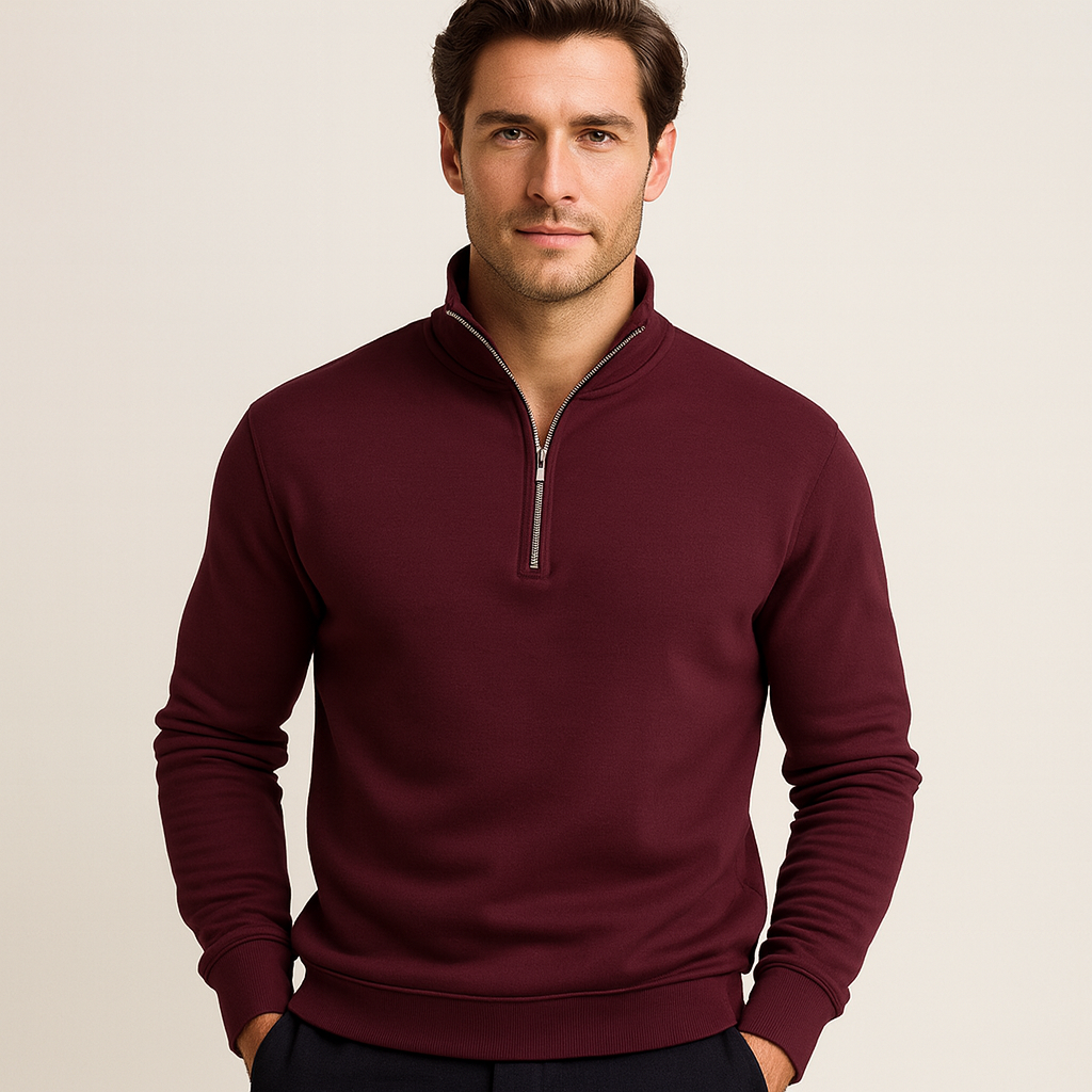 Lorenzo Bianchi | Luxury Men's Sweater with Short Zip and Timeless Style