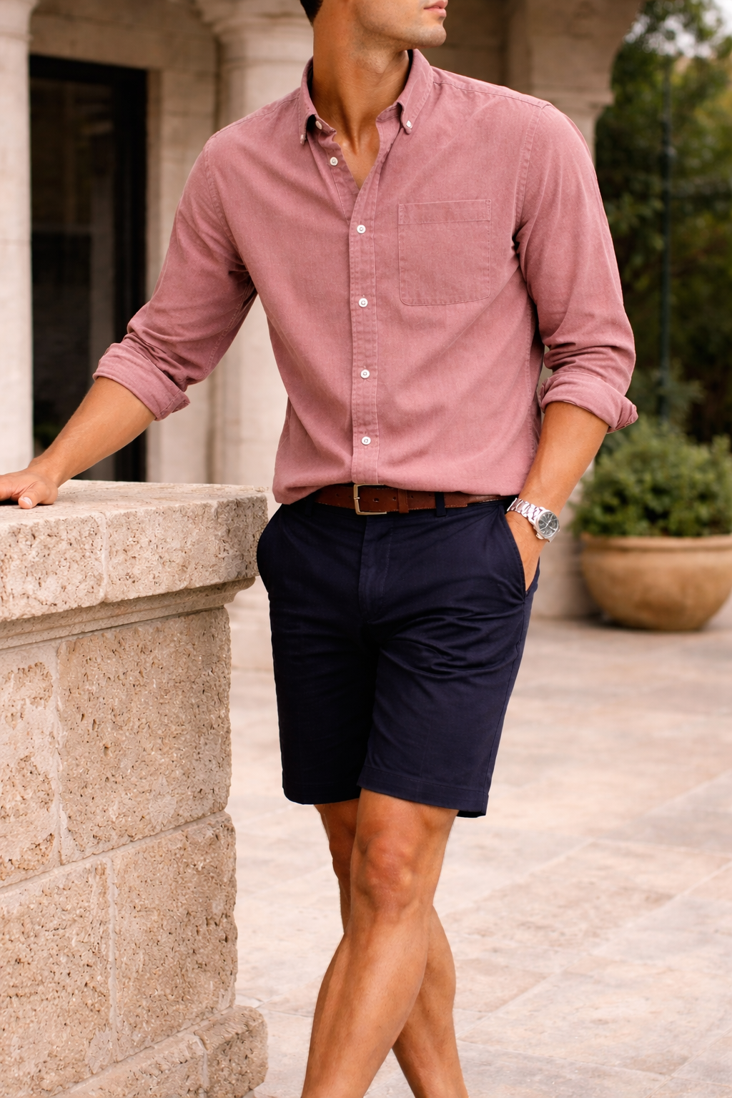 Cotton Button Down Shirt with Chest Pocket for Men | Office and Weekend Wear