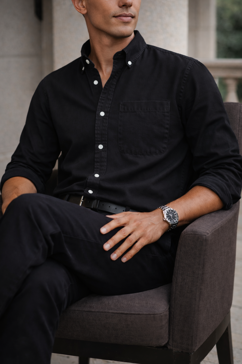 Cotton Button Down Shirt with Chest Pocket for Men | Office and Weekend Wear