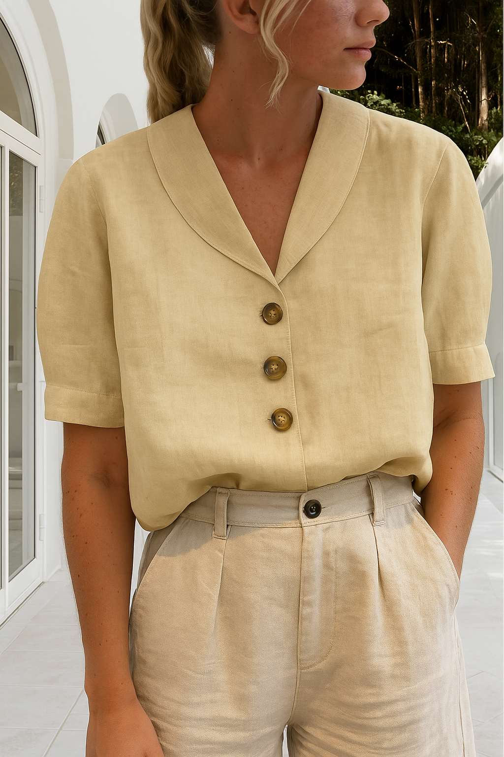 Wrap Neckline Blouse for Women
