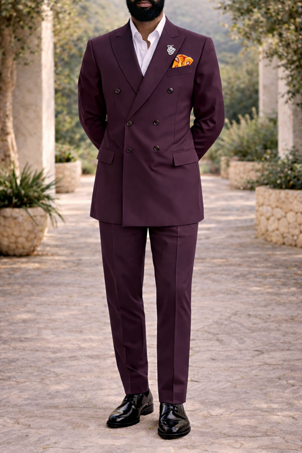 Double Breasted Tailored Two Piece Wedding Suit for Men | Formal Occasion Set