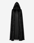 Black Velvet Hooded Ankle Length Cape Costume for Women | Halloween Accessory