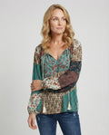 Patchwork Boho Blouse for Women | Relaxed Fit Lightweight Summer Top