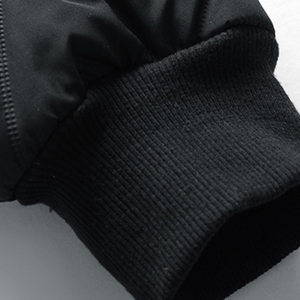 Black Quilted Padded Zip Up Winter Jacket for Men | Cold Weather Outerwear
