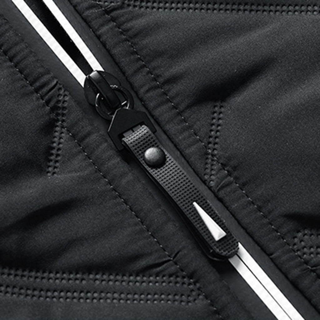 Black Quilted Padded Zip Up Winter Jacket for Men | Cold Weather Outerwear