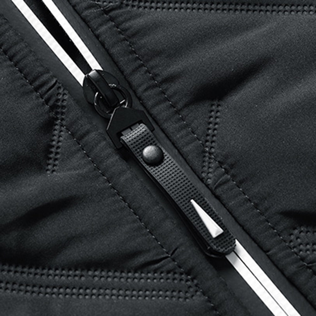 Black Quilted Padded Zip Up Winter Jacket for Men | Cold Weather Outerwear
