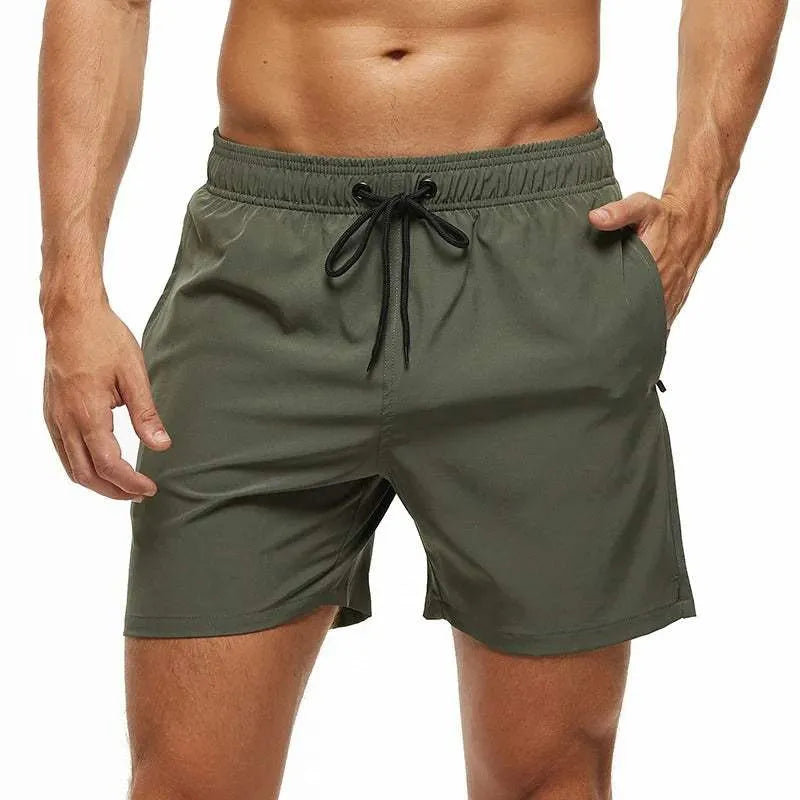 Men's Quick-Dry Swim Shorts with Elastic Waistband