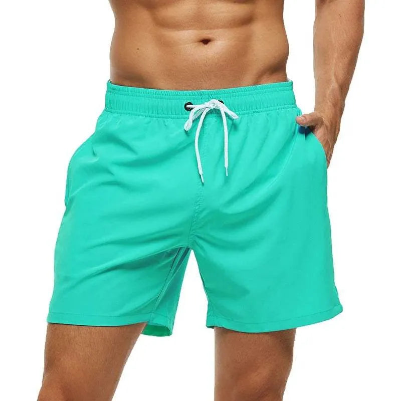 Men's Quick-Dry Swim Shorts with Elastic Waistband