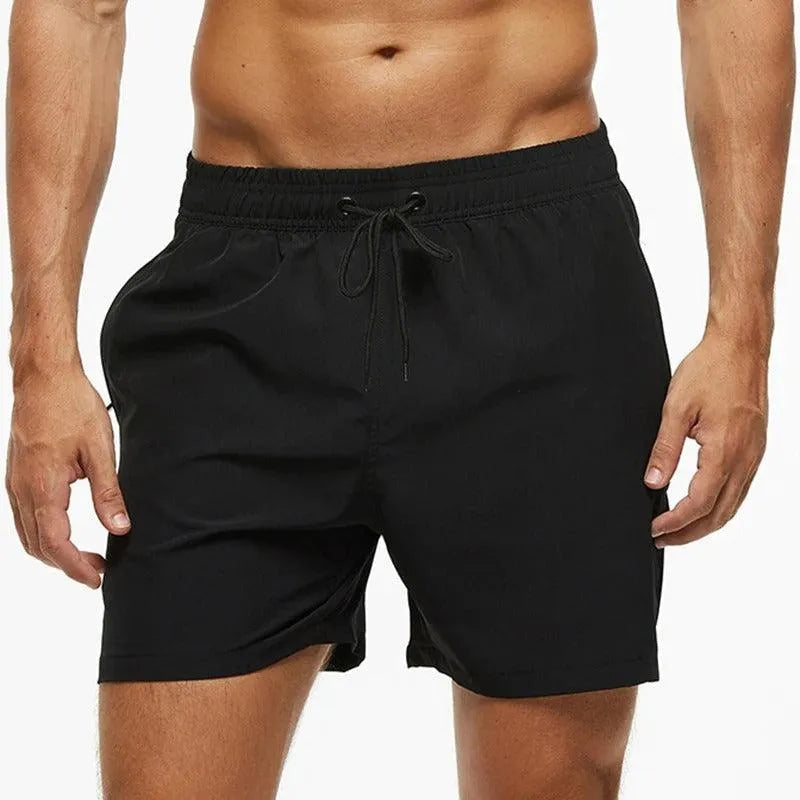 Men's Quick-Dry Swim Shorts with Elastic Waistband