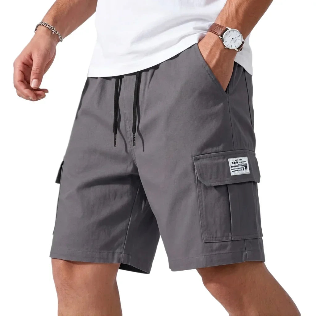 Men's Cargo Shorts with Elasticated Waist and Drawstring for Men