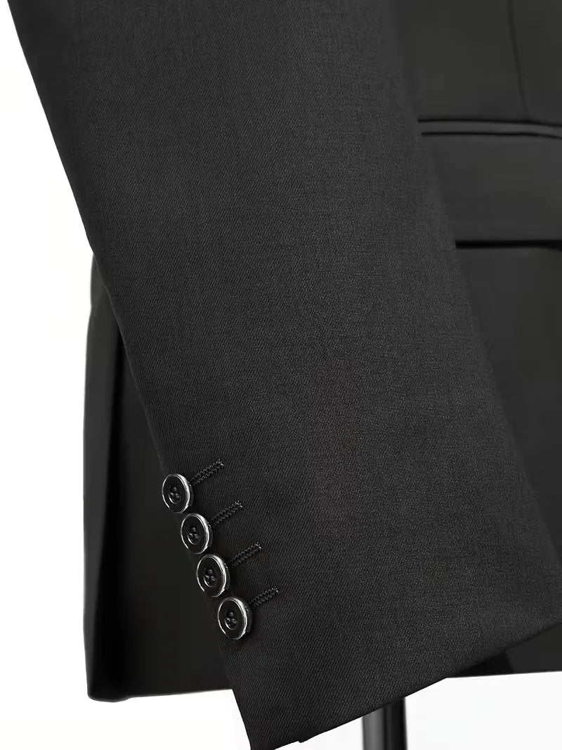 Slim Fit Three-Piece Suit for Men | Glossy Finish