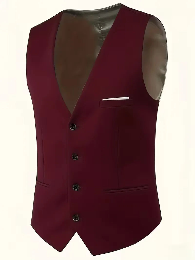 Slim Fit Three-Piece Suit for Men | Glossy Finish