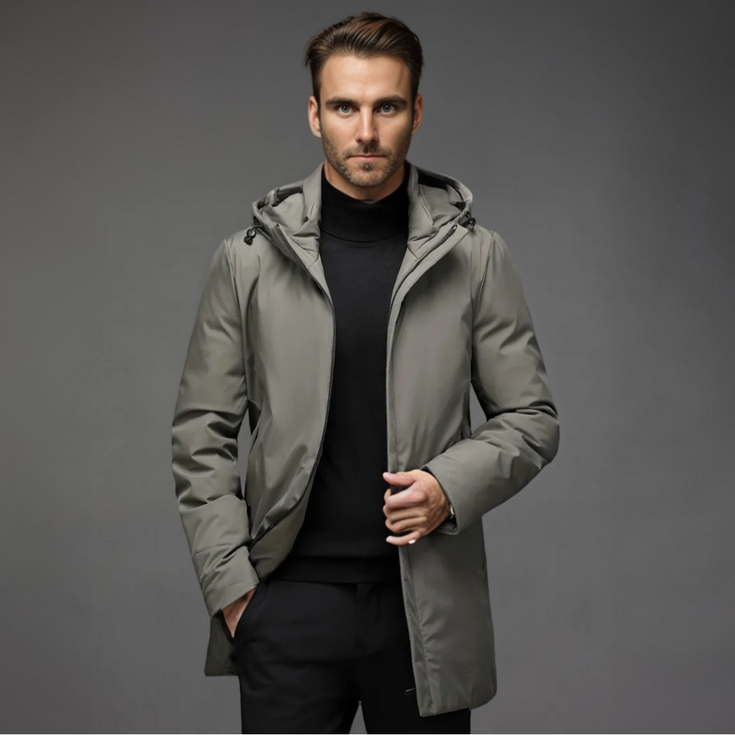 Waterproof Windproof Hooded Winter Jacket for Men | Zip Closure Outerwear
