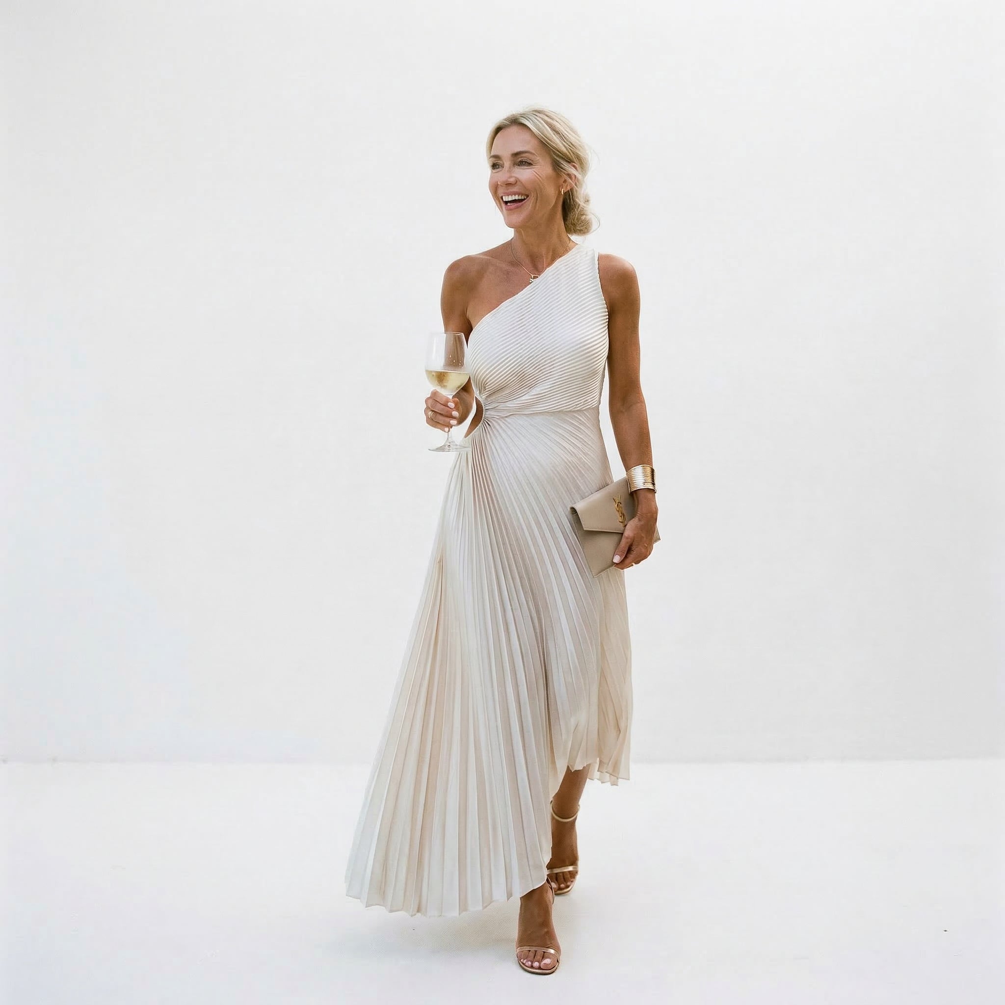 One Shoulder A-Line Maxi Dress for Women | Wedding Guest