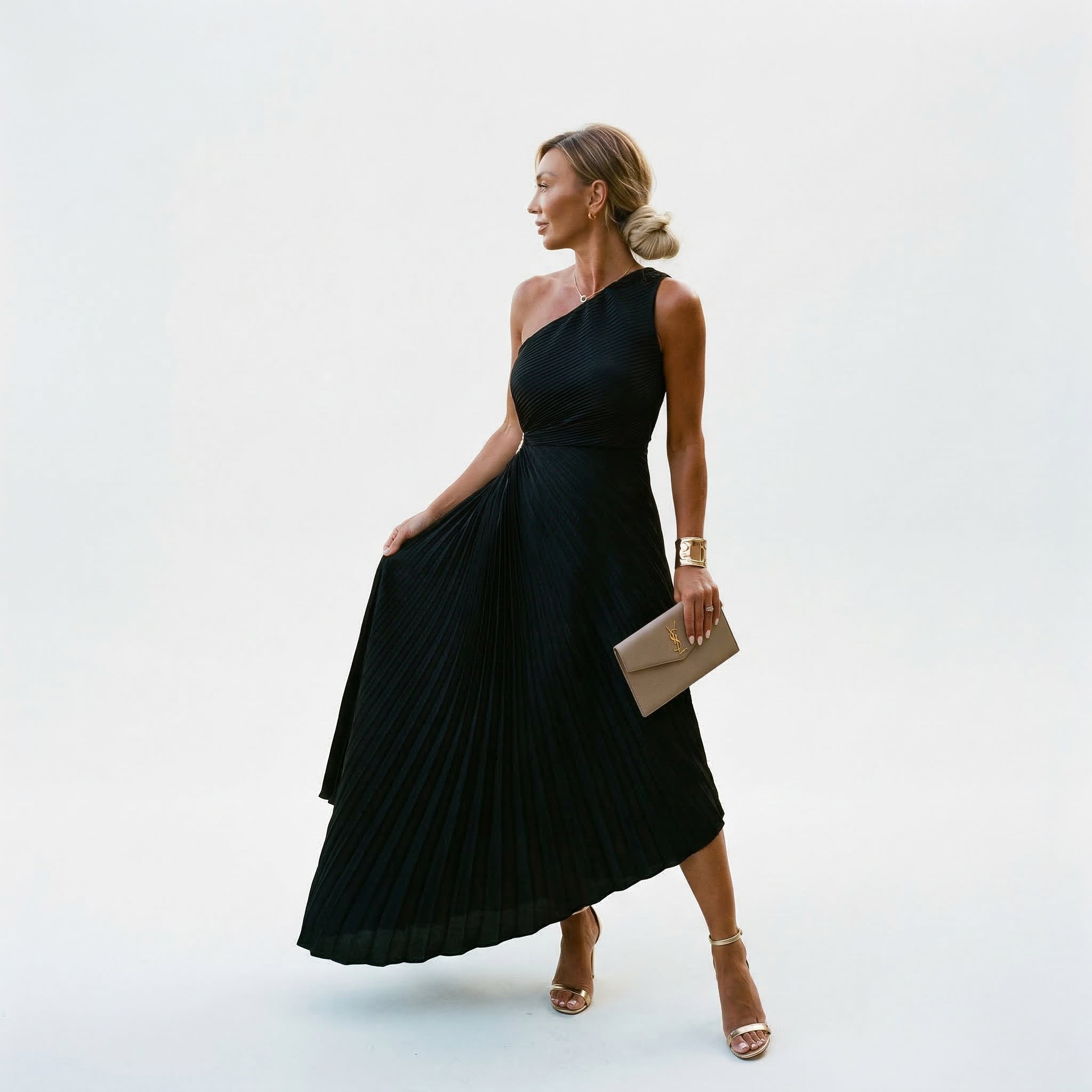 One Shoulder A-Line Maxi Dress for Women | Wedding Guest