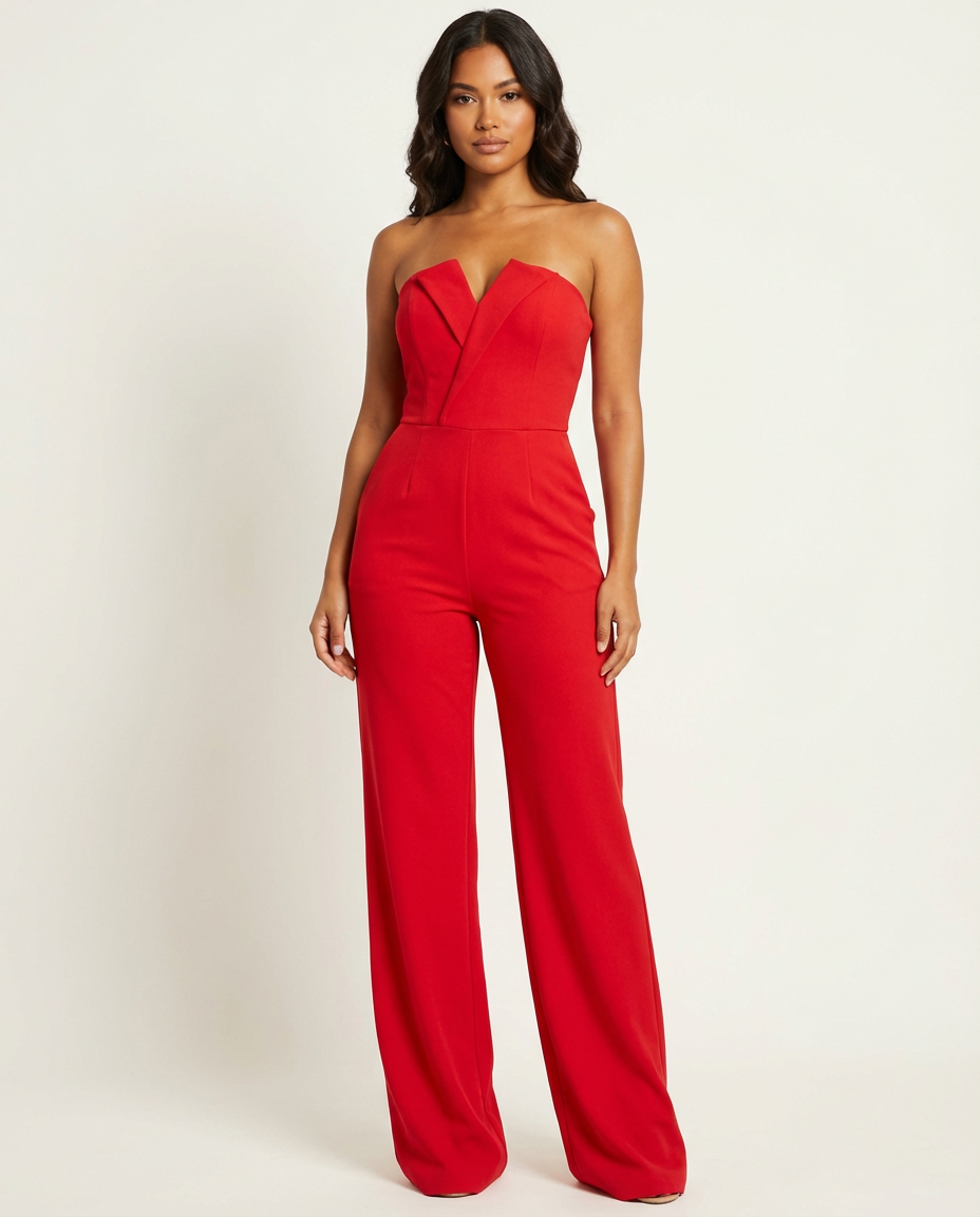 Women Jumpsuit | Strapless Fit with Straight-Leg Silhouette