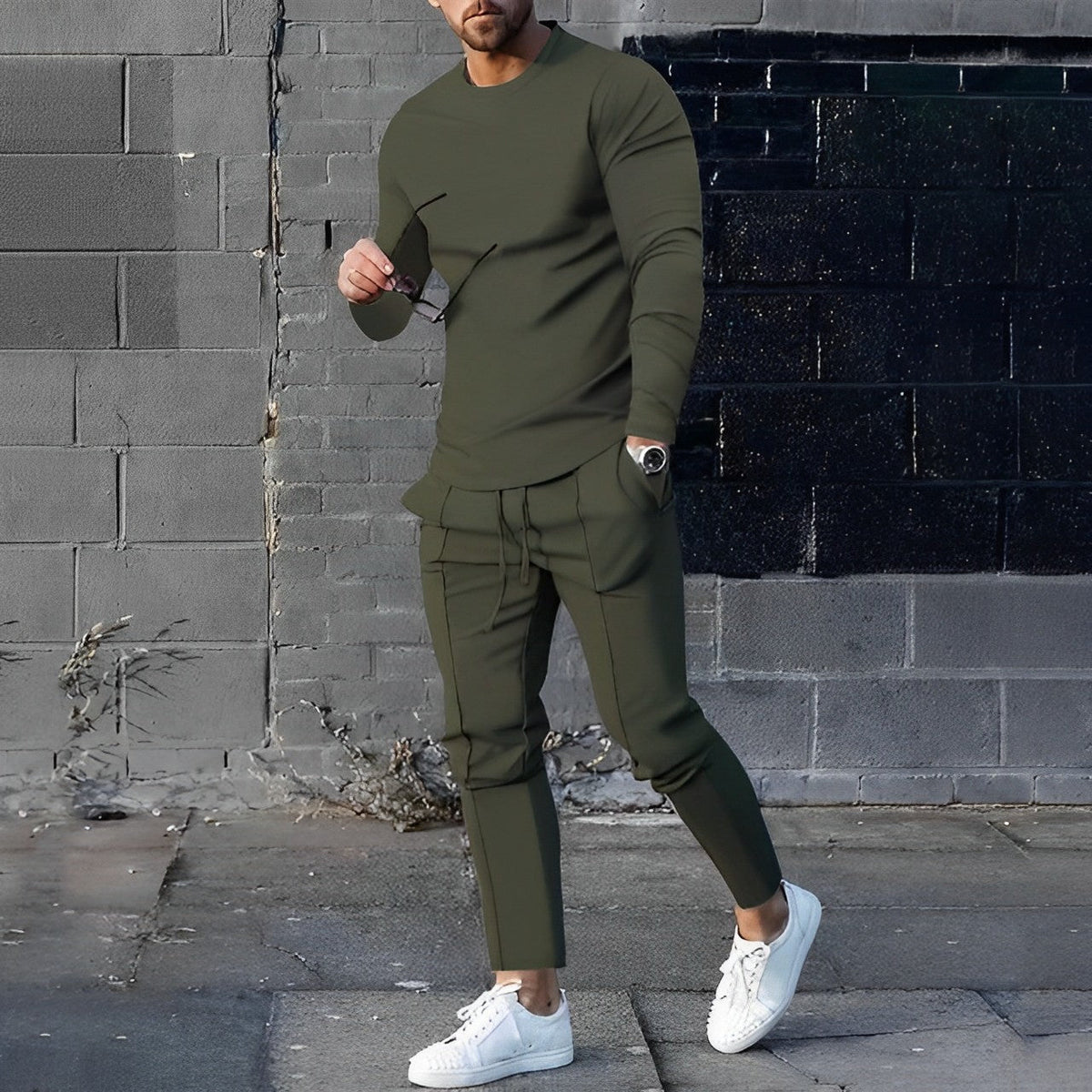 Lightweight Breathable Elastic Waist Two-Piece Set for Men