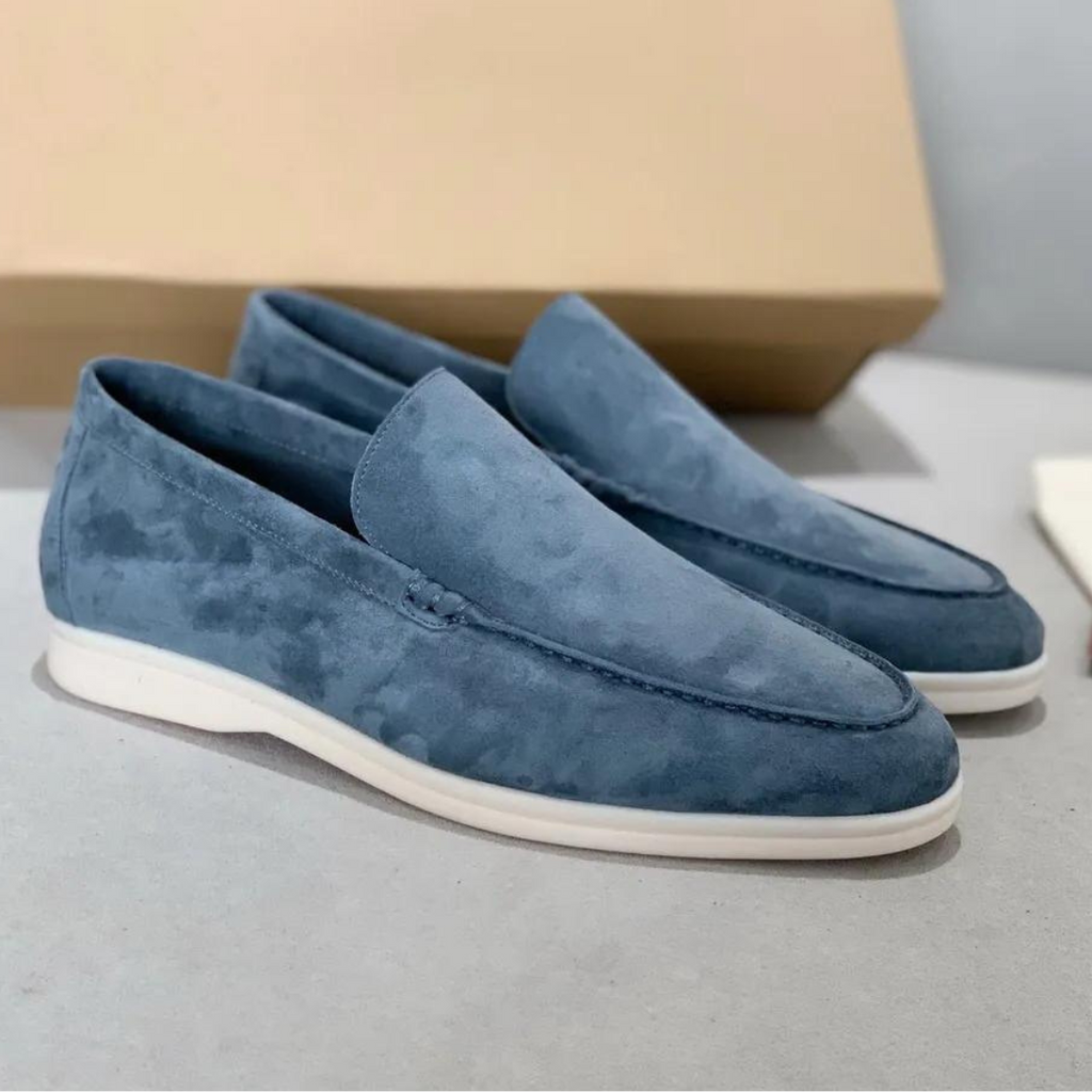 Men's Slip-On Loafers with Moccasin Stitching and Contrast Sole