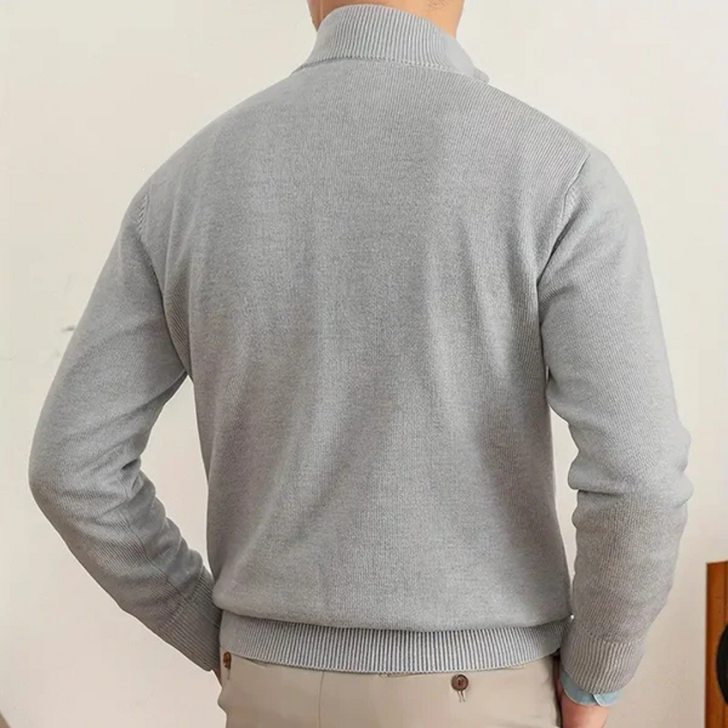 Gabriel Laurent | Luxury Men's Sweater with Half-Zip and High Collar