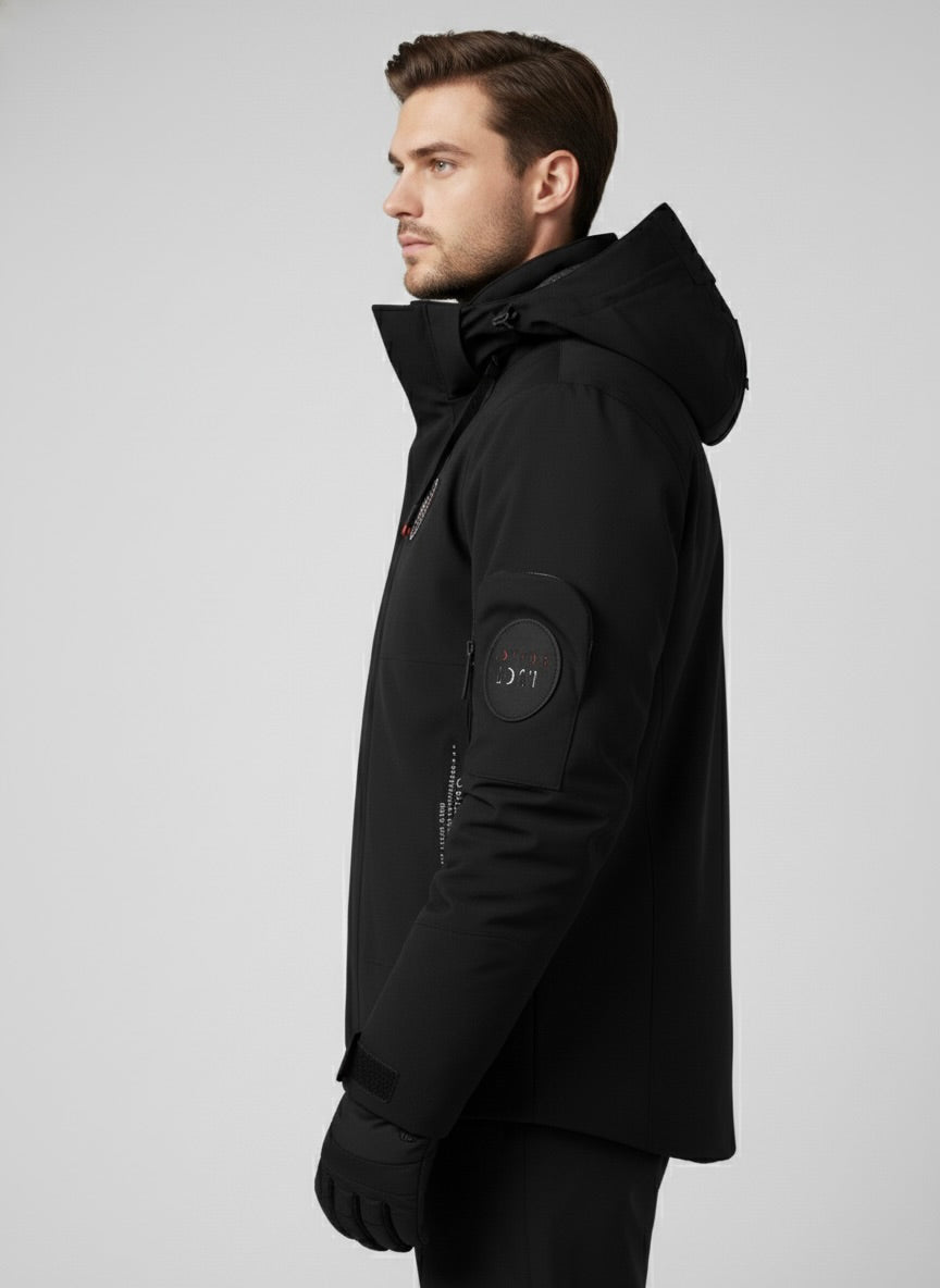 Waterproof Zip Front Outdoor Jacket for Men | Detachable Hood with Pockets