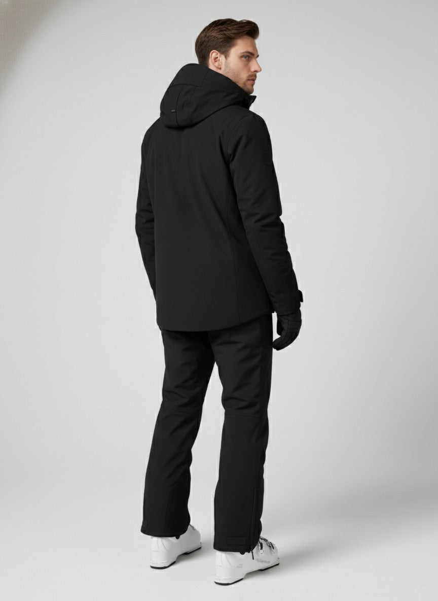 Waterproof Zip Front Outdoor Jacket for Men | Detachable Hood with Pockets