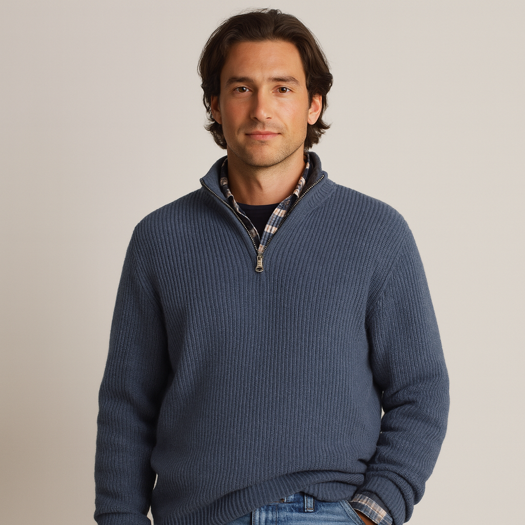 Giovanni Moretti | Cashmere Men's Sweater with Zipper