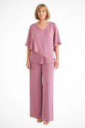 Batwing Sleeve Top and Wide Leg Trousers Co-ord Set for Women