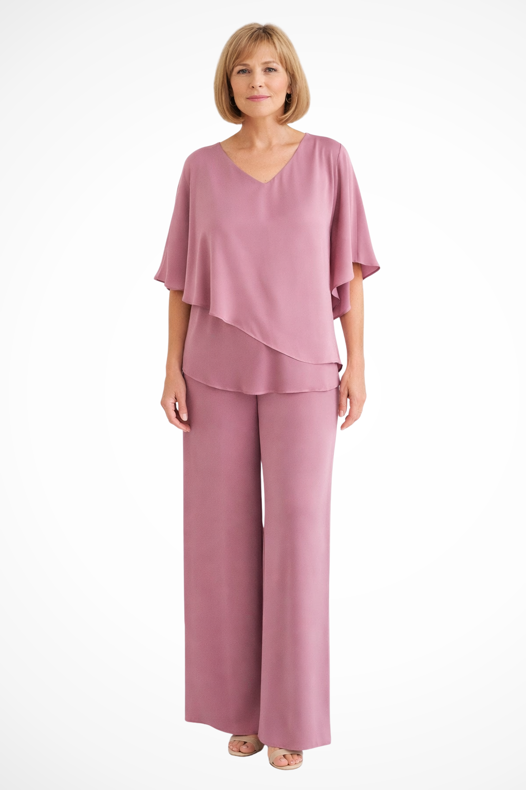 Batwing Sleeve Top and Wide Leg Trousers Co-ord Set for Women