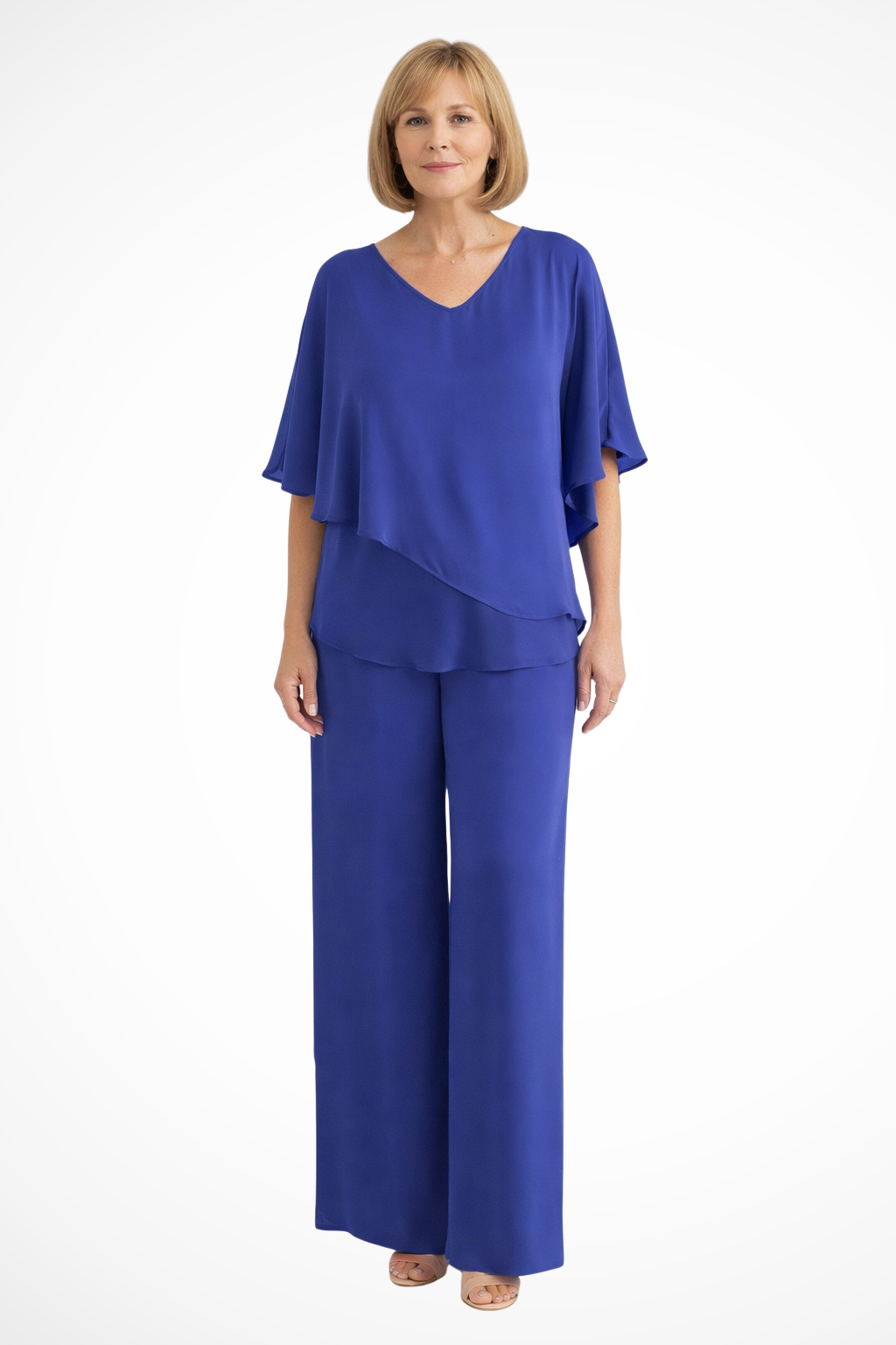 Batwing Sleeve Top and Wide Leg Trousers Co-ord Set for Women