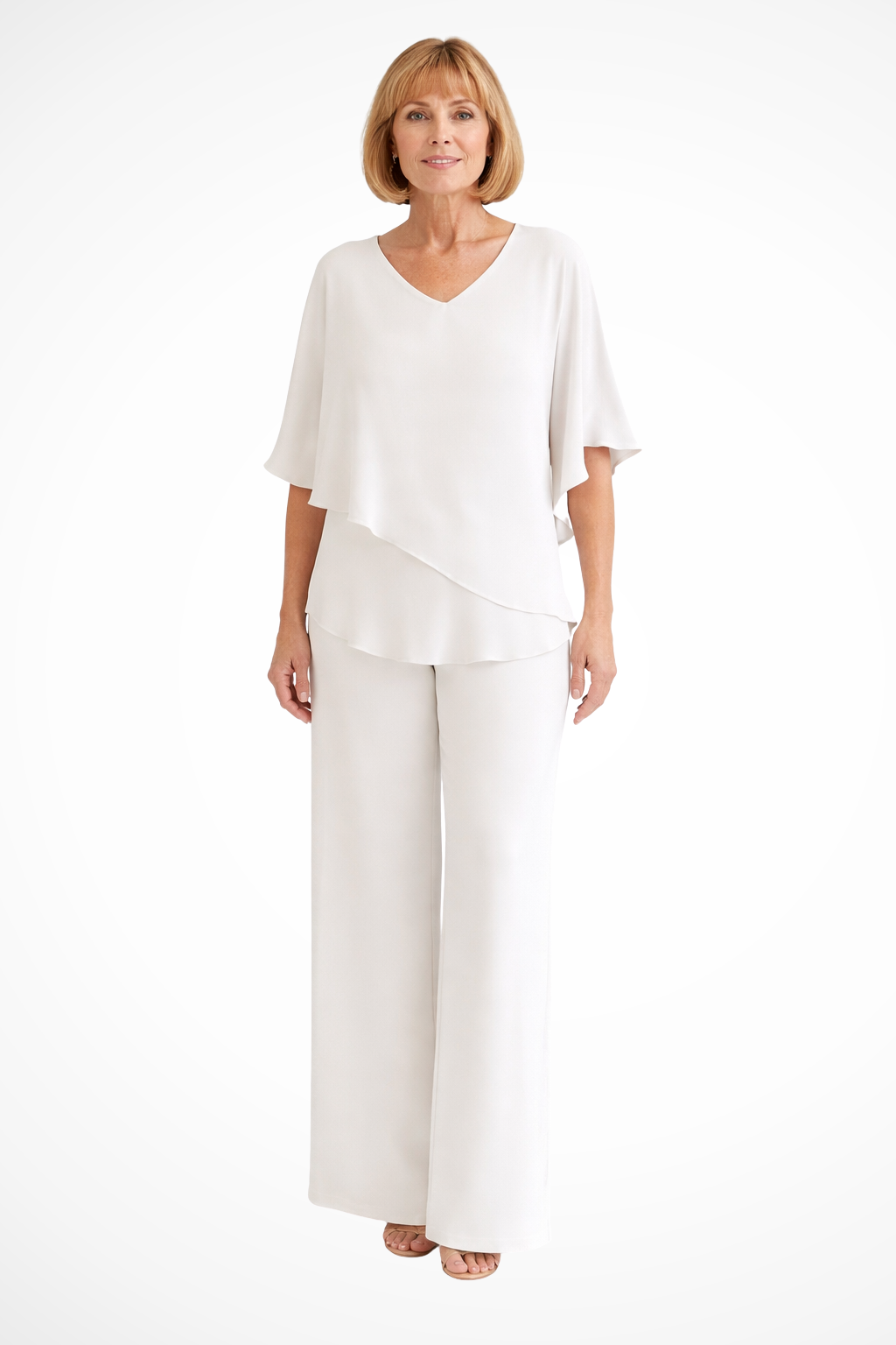 Batwing Sleeve Top and Wide Leg Trousers Co-ord Set for Women