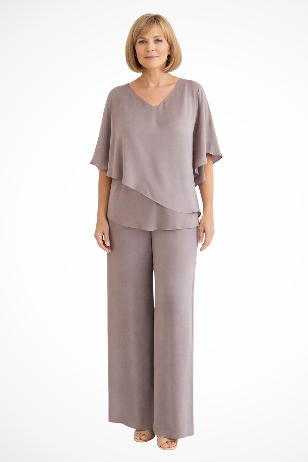 Batwing Sleeve Top and Wide Leg Trousers Co-ord Set for Women