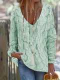 Carlijn™ Cable Knit Oversized Sweater with V-Neck