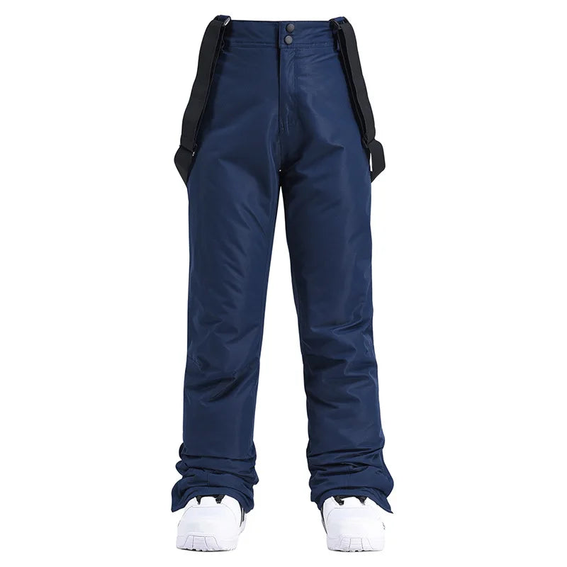 Wide Leg Straight Winter Pants with Adjustable Suspenders for Women | Outdoor