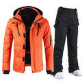 Insulated Hooded Ski Suit Jacket and Bib Pants Set for Men | Winter Sports