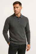 Men's Polo Sweater Long Sleeve Modern Comfort