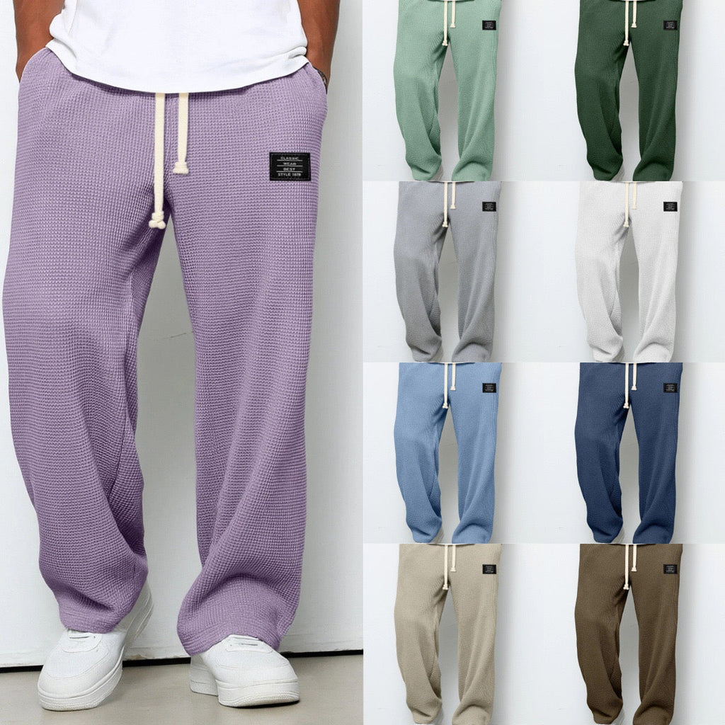 Lightweight Breathable Relaxed Fit Adjustable Waist Casual Pants for Men