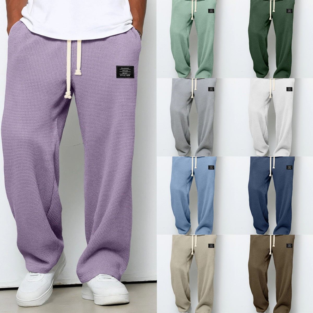 Lightweight Breathable Relaxed Fit Adjustable Waist Casual Pants for Men