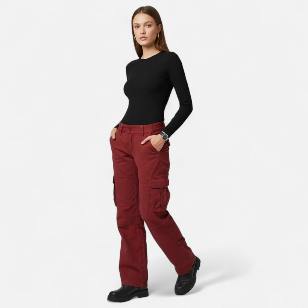 Wide Leg Relaxed Fit Cargo Pants for Women | Utility Pockets