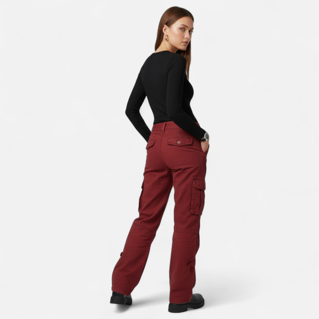Wide Leg Relaxed Fit Cargo Pants for Women | Utility Pockets