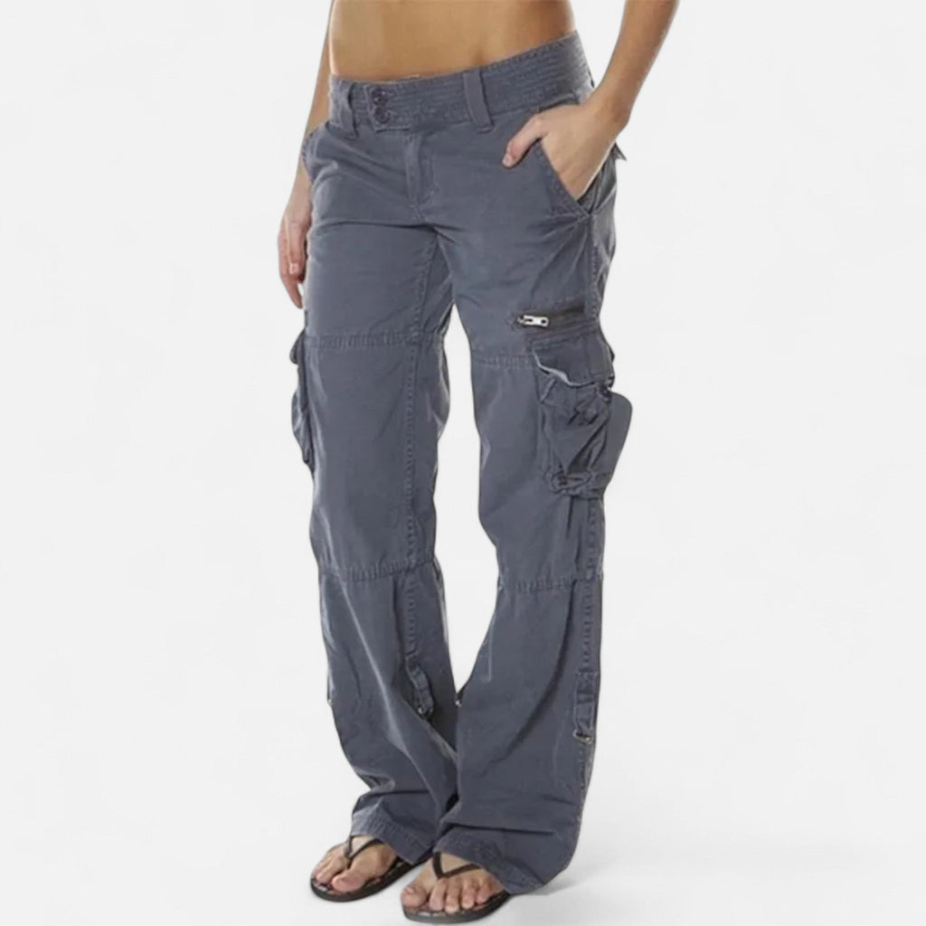 Wide Leg Relaxed Fit Cargo Pants for Women | Utility Pockets