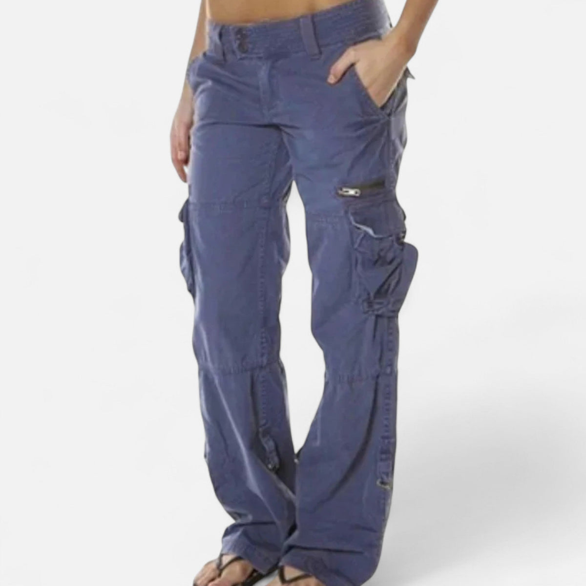 Wide Leg Relaxed Fit Cargo Pants for Women | Utility Pockets