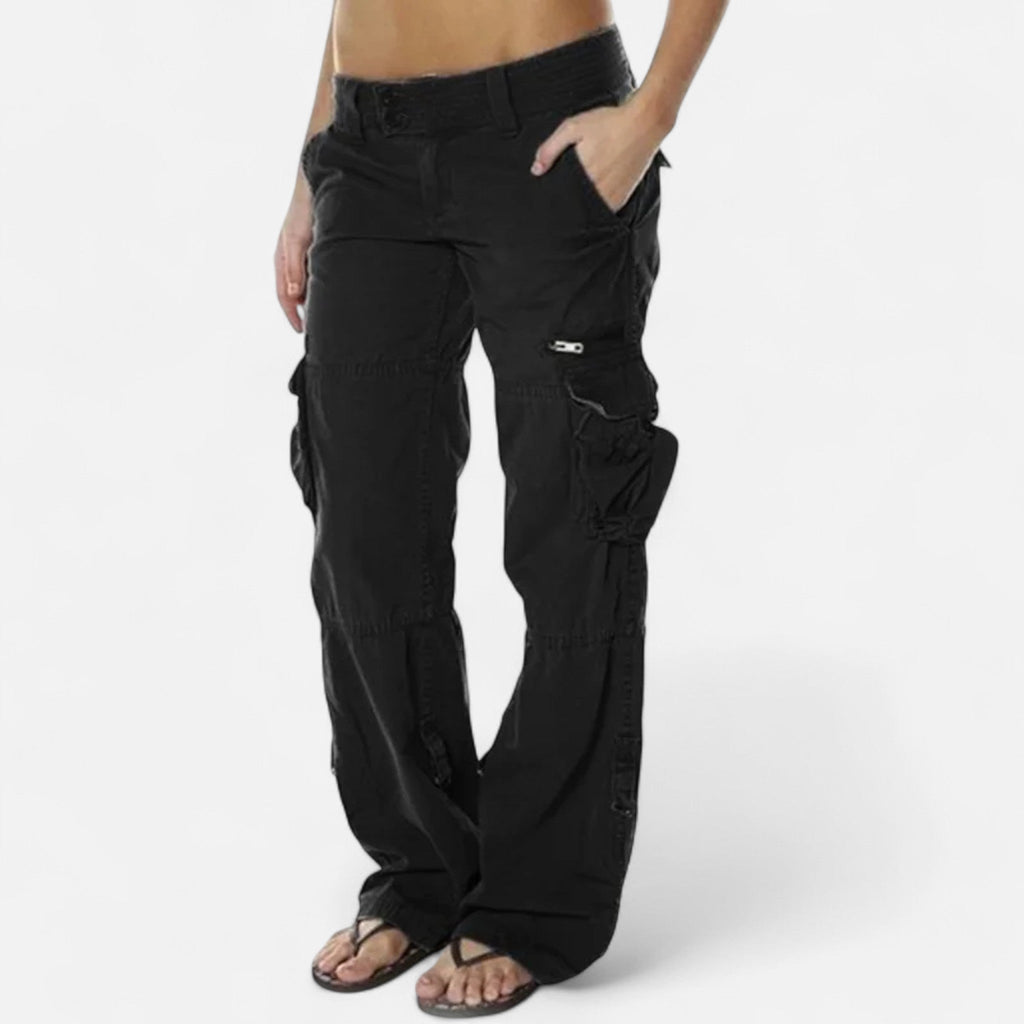 Wide Leg Relaxed Fit Cargo Pants for Women | Utility Pockets