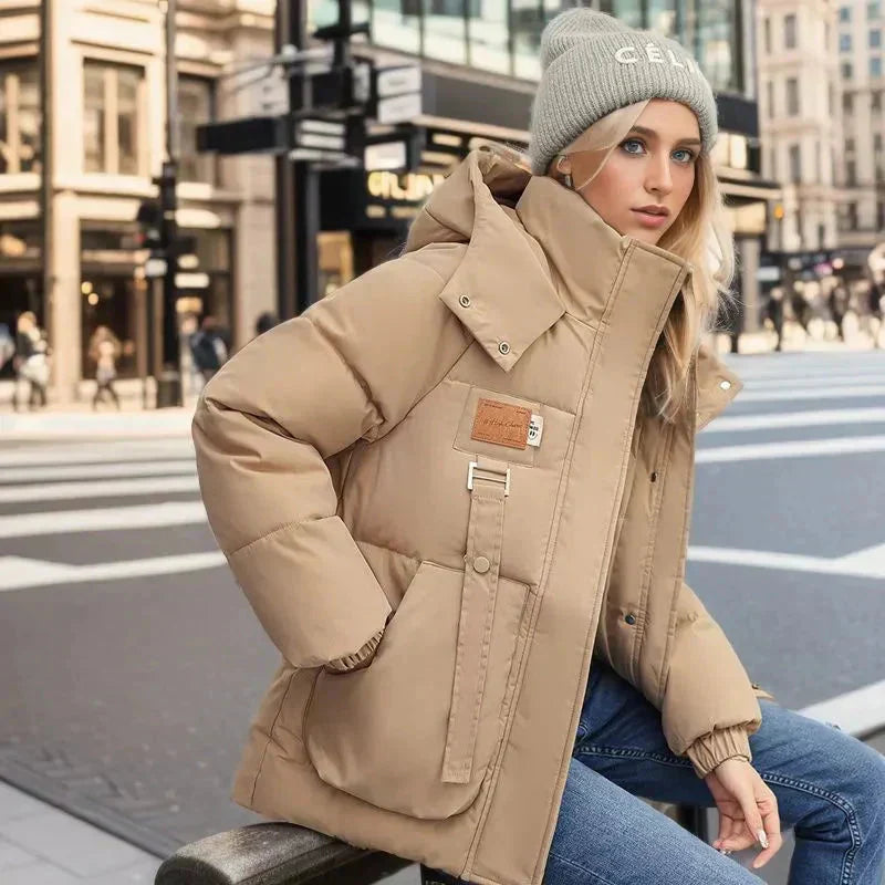 Women's Quilted Jacket | Oversize with High Collar