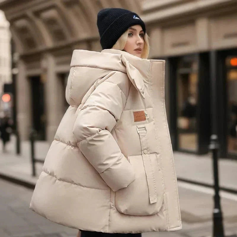 Women's Quilted Jacket | Oversize with High Collar