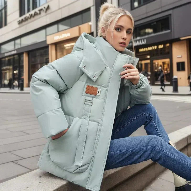 Women's Quilted Jacket | Oversize with High Collar
