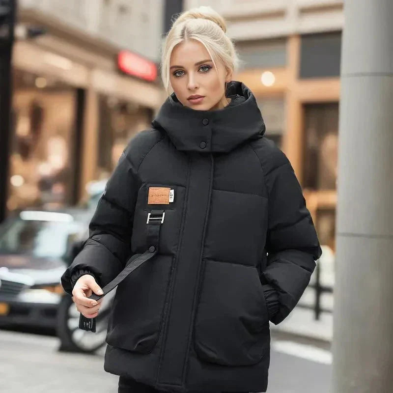 Women's Quilted Jacket | Oversize with High Collar