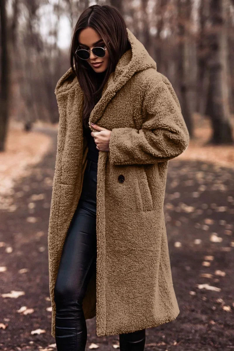 Hooded Winter Coat for Women | Below Hip Length Cold Weather Outerwear