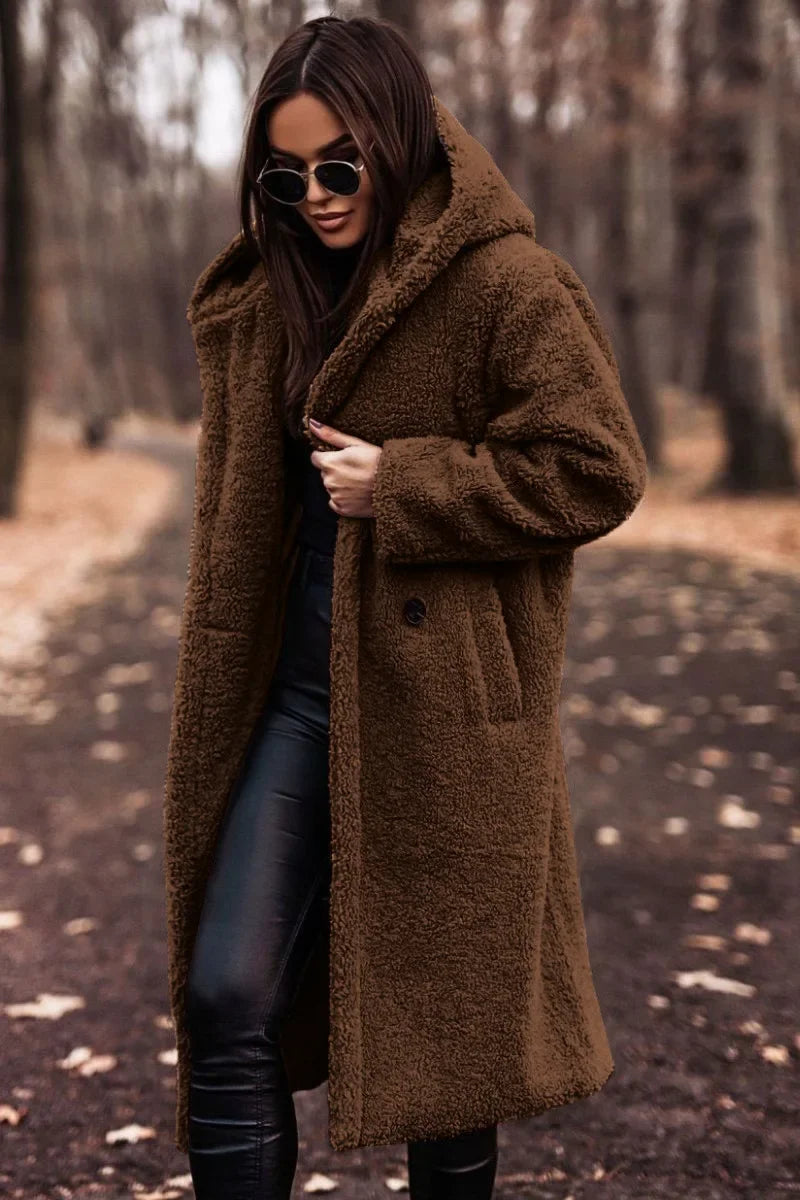 Hooded Winter Coat for Women | Below Hip Length Cold Weather Outerwear