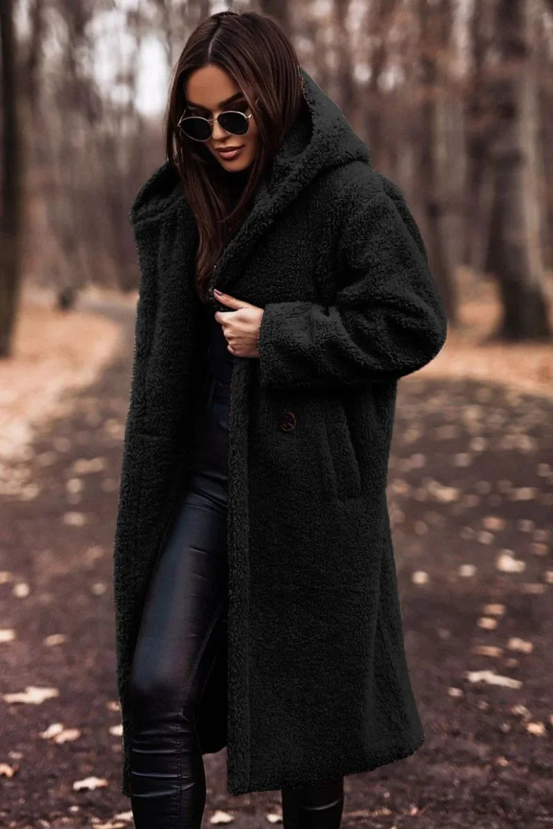 Hooded Winter Coat for Women | Below Hip Length Cold Weather Outerwear