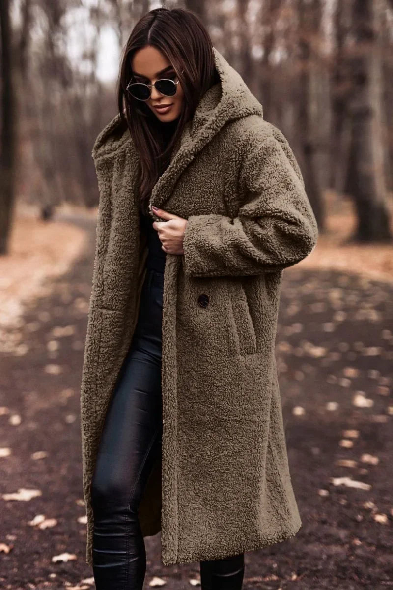 Hooded Winter Coat for Women | Below Hip Length Cold Weather Outerwear